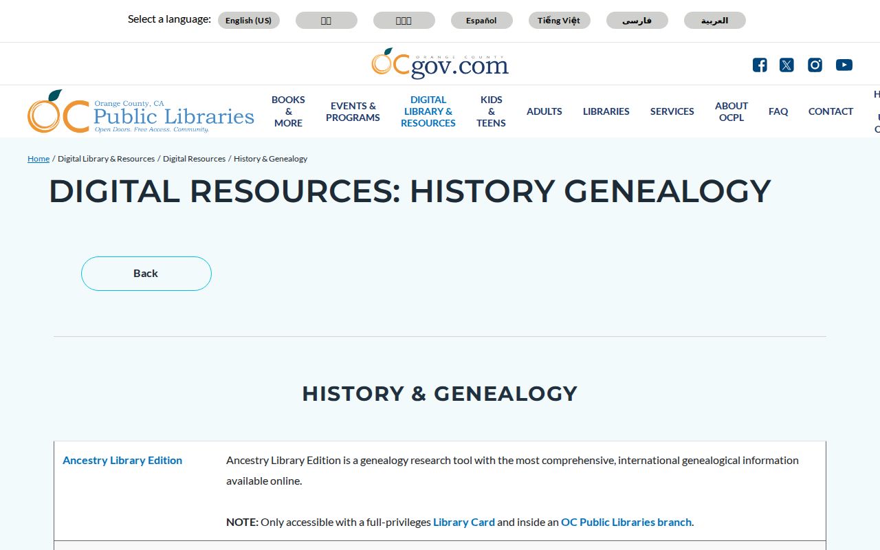 Laguna Niguel people directories OCPL genealogy resources
